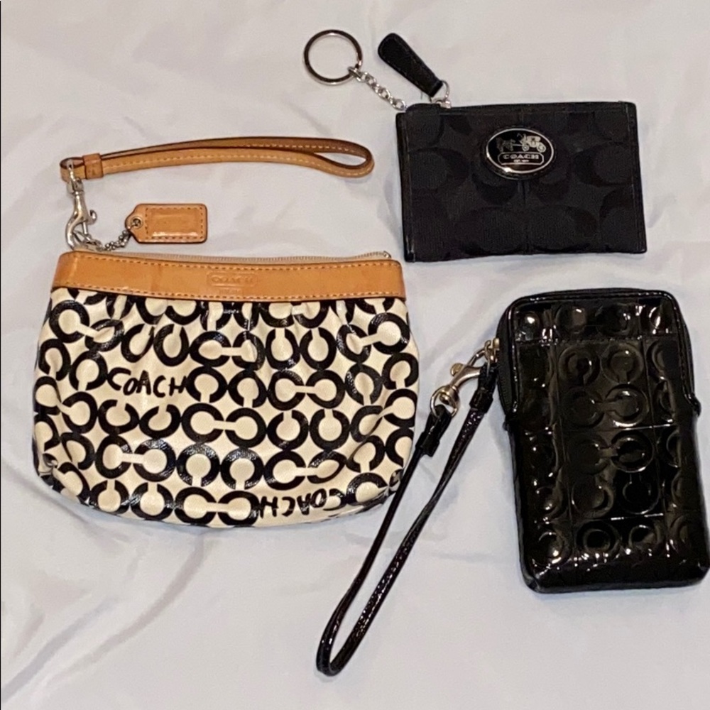 COACH Set (2 Wristlets & 1 Coin/Key Pouch)